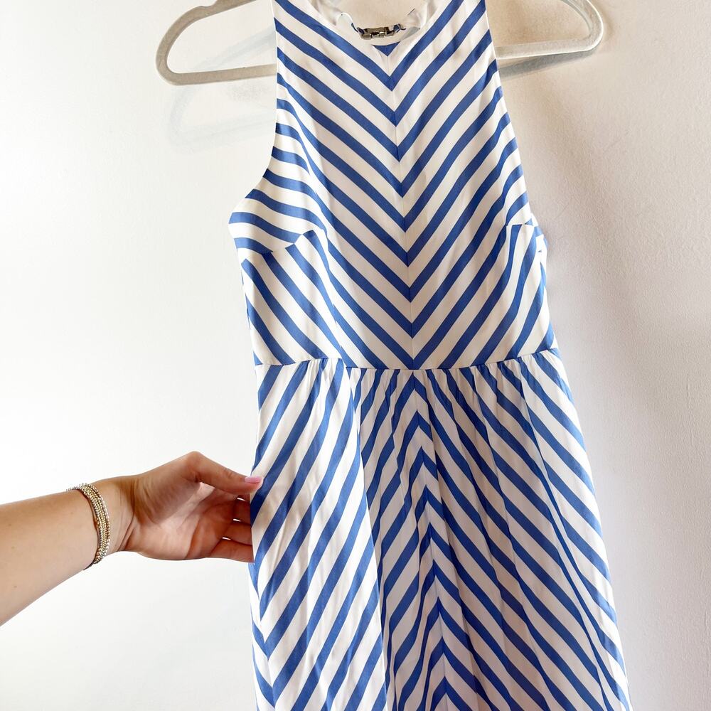 Tuckernuck Striped High Neck Sleeveless Portofino Midi Dress Blue White 4 - Picture 6 of 6